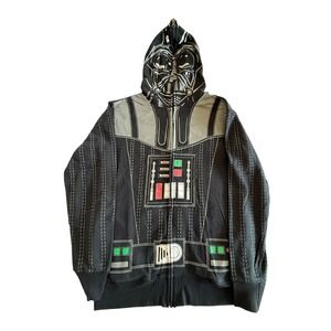 Star Wars Darth Vader Costume Hoodie Full Zip Graphic Black Size S